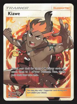 Kiawe (Full Art) 144/147 Ultra Rare Pokemon SM - Burning Shadows - Image 1