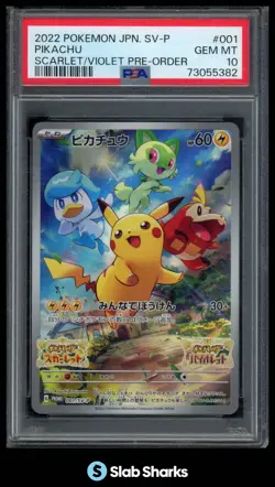 2023 POKEMON SV BLACK STAR PROMOS (JP) #001/SV-P PIKACHU PRE-ORDER PSA 10 - Image 1