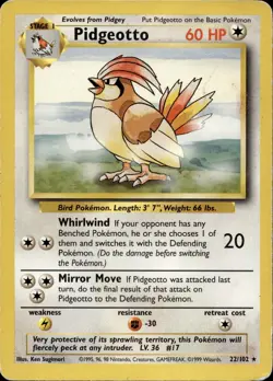 Pidgeotto 22/102 Rare Base Set Multi Item Discount HP - Image 1