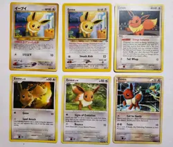 Collection Of 6 Vintage Eevee Cards Pokemon - Image 1