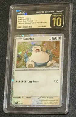 CGC 10 Pristine Snorlax SVP 122 Black Star Promo Pokemon Twilight Masquerade 💎 - Image 1