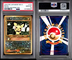 2000 POKEMON JPN NEO 2 PROMO REVERSE FOIL #172 PICHU PSA 10 - Image 3