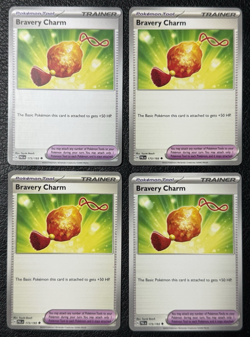 Bravery Charm 173/193 - Playset of 4 - Pokemon TCG: Paldea Evolved - NM - Image 1