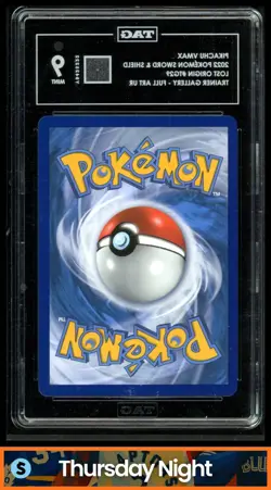 2022 POKEMON SWORD & SHIELD LOST ORIGIN PIKACHU VMAX TRAINER GALLERY TAG 9 - Image 2