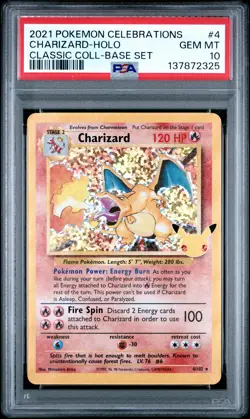2021 POKEMON CELEBRATIONS CLASSIC COLL #4 CHARIZARD-HOLO PSA 10 - Image 1