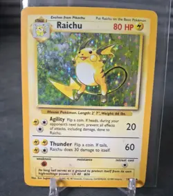 Raichu 14/102 Base Set Holo 1999 Pokemon Card WOTC LP-MP condition - Image 1