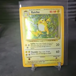 Raichu 14/102 Base Set Holo 1999 Pokemon Card WOTC LP-MP condition - Image 2