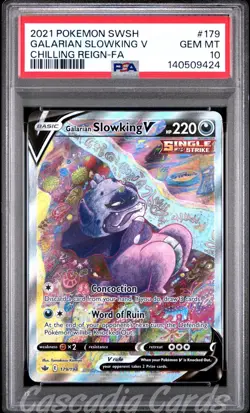 PSA 10 Galarian Slowking V Full Alt Art 179/198 Chilling Reign Pokemon - Image 1