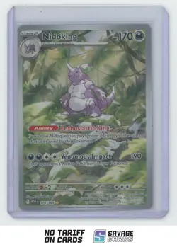 2023 Pokemon Scarlet & Violet Series 151Illustration Rare Nidoking #174/165 - Image 1