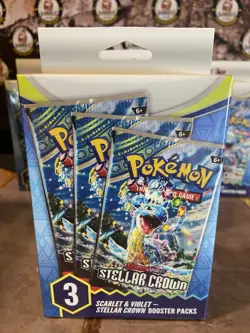 LOT 5 POKEMON SCARLET & VIOLET STELLAR CROWN 3 BOOSTER PACKS BOX NEW 🔥 15 PACKS - Image 2