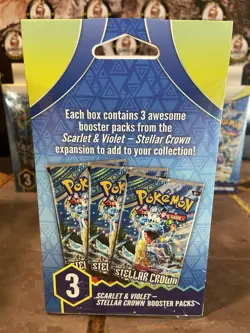 LOT 5 POKEMON SCARLET & VIOLET STELLAR CROWN 3 BOOSTER PACKS BOX NEW 🔥 15 PACKS - Image 4
