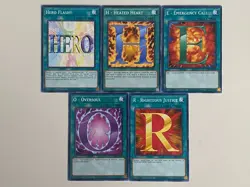 Yugioh HERO Flash Heated Heart Emergency Call Justice Oversoul LP Plus Free Holo - Image 1