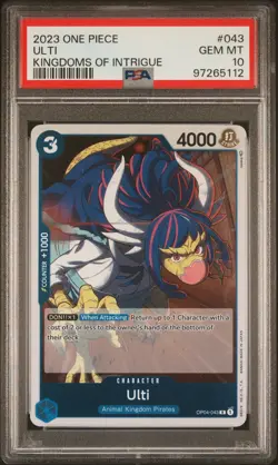 2023 ONE PIECE OP04-KINGDOMS OF INTRIGUE #043 ULTI PSA 10 - Image 1