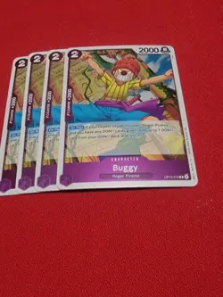 Buggy - One Piece TCG OP13-072 Carrying On His Will Rare Foil x4 Card Playset - Image 1