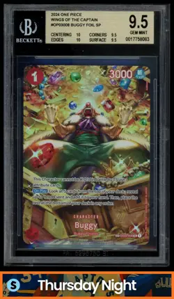 2024 ONE PIECE WINGS OF THE CAPTAIN #OP03-008 BUGGY HOLO SP BGS 9.5 - Image 1