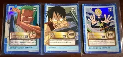 ONE PIECE Holo Luffy Zoro Sanji Vintage Carddass Hyper Battle Japanese Bandai - Image 1