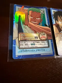 ONE PIECE Holo Luffy Zoro Sanji Vintage Carddass Hyper Battle Japanese Bandai - Image 3