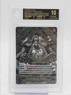 MARSHALL D TEACH 2025 ONE PIECE 3RD ANNIVERSARY GOLD FOIL SP 093 BGS 10 Q6065 - Image 1