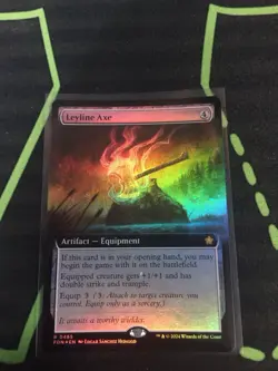 MTG Magic The Gathering Leyline Axe Foil FDN Ext Art Artifact Commander - Image 1