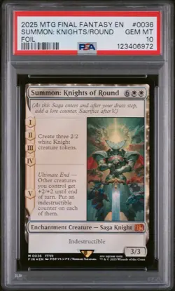 Summon: Knights of Round #0036 Mythic Foil Final Fantasy MTG psa10 - Image 1