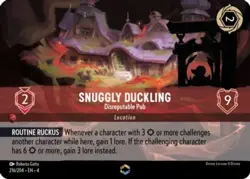 x1 Snuggly Duckling - Disreputable Pub - 216/204 - Enchanted - Holo Foil Lorcana - Image 1