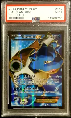 Pokemon BLASTOISE EX #142 FULL ART Holo XY Base Set 2014 - CLEAN - MINT - PSA 9 - Image 1