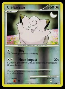 Pokemon Card - Clefairy Diamond and Pearl 77/130 Common Reverse Holo - Image 1
