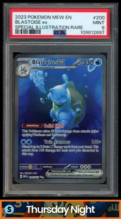 2023 POKEMON MEW EN #200/165 BLASTOISE EX SPECIAL ILLUSTRATION RARE PSA 9 - Image 1