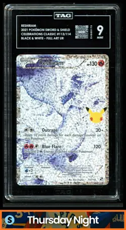 2021 POKEMON SWORD & SHIELD CELEBRATIONS RESHIRAM CLASSIC COLLECTION TAG 9 - Image 1