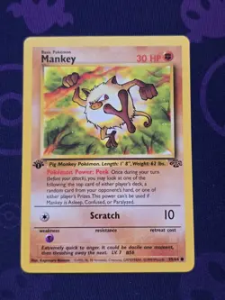 1999 Pokemon Mankey 1st Edition Jungle 55/64 NM/Mint - PACK FRESH - Image 1