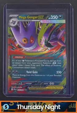 2025 POKEMON PHANTASMAL FLAMES - PFL EN #056/094 MEGA GENGAR EX DOUBLE RARE NM - Image 1