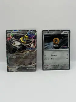 Melmetal ex 105/142 + Meltan 102/142 Stellar Crown Stamped Promo Card NM Pokemon - Image 1