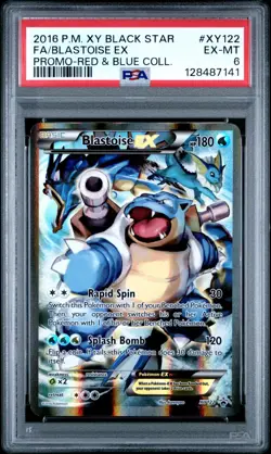 2016 POKEMON XY BLACK STAR PROMO RED & BLUE COLLECTION FA/BLASTOISE EX PSA 6 - Image 1