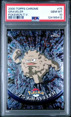 2000 TOPPS CHROME POKEMON T.V. #75 GRAVELER PSA 10 - Image 1
