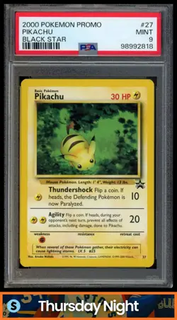 2000 POKEMON WIZARDS BLACK STAR PROMOS #27 PIKACHU PSA 9 - Image 1
