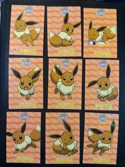 Pokemon Let's Go Eevee Database Peru Eevee Set Eeveelutions Full Set HEART Holo - Image 1