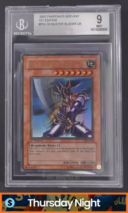 2002 YU-GI-OH! PHARAOH'S SERVANT 1ST EDITION #PSV-050 BUSTER BLADER BGS 9 MINT - Image 1