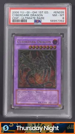 2006 YU-GI-OH! CYBERDARK IMPACT 1ST EDITION #CDIP-EN035 CYBERDARK DRAGON PSA 8 - Image 1