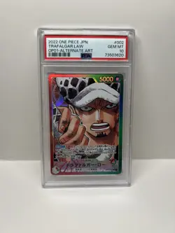 OP01-002 Trafalgar Law Alt Art Leader One Piece Romance Dawn Japanese PSA10 - Image 1