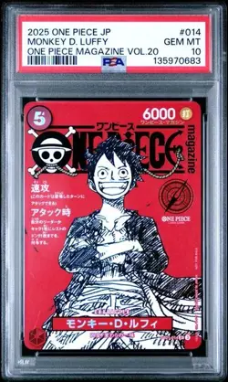 Monkey D Luffy One Piece Mag Vol. 20 Promo #ST21-014 Japan PSA 10 GEM MT - Image 1