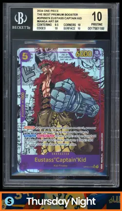 2024 OP: THE BEST PREMIUM BOOSTER #OP04-083 EUSTASS CAPTAIN KID MANGA ART BGS 10 - Image 1