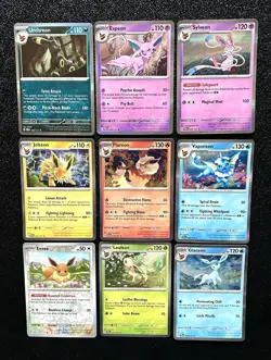 Prismatic Evolutions Complete (9) Card Eeveelution Holo Set Pokemon Cards - Image 1