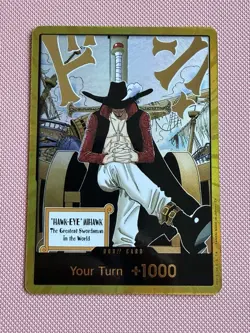 DON!! Card (Dracule Mihawk) (Gold) The Azure Sea's Seven Foil - Image 1