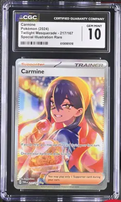 CGC 10 Carmine 217/167 SIR Twilight Masquerade TWM Pokemon Card - Image 1