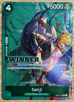 One Piece Card Game - Sanji (EB01-014) Winner English Alternate Art Card - Image 1