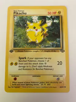 1st Edition Pikachu Jungle 1999 Red Cheeks 60/64 Pokemon Card - Image 1