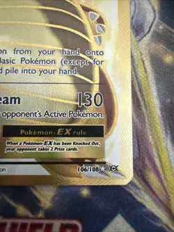 Dragonite EX 106/108 Textured Full Art Evolutions Pokemon Card NM - Image 5