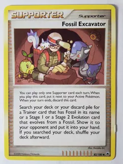 Fossil Excavator 82/100 LP- Majestic Dawn Pokemon Card - Kanako Eo Art - Image 1