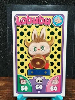 FLASHGONDOR Labubu Trading Card Game #21 Taurus Constellation Green Dots Foil - Image 1
