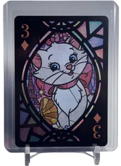 Marie 2021 Tenyo Disney Aristocats Stained Glass Playing Card W/Top Loader - Image 1